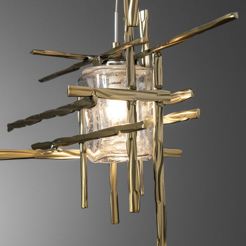 Hubbardton Forge Tura 5 Light Seeded Glass Pendant Model: 131126-SKT-LONG-05-II0728
