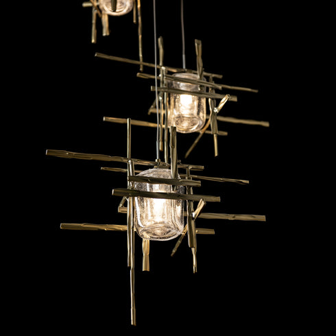 Hubbardton Forge Tura 5 Light Seeded Glass Pendant Model: 131126-SKT-LONG-05-II0728