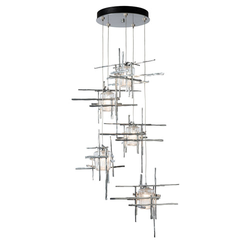 Hubbardton Forge Tura 5 Light Seeded Glass Pendant Model: 131126-SKT-STND-82-II0728