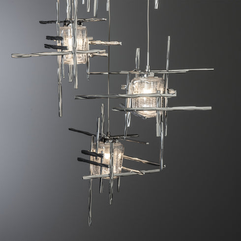 Hubbardton Forge Tura 5 Light Seeded Glass Pendant Model: 131126-SKT-STND-82-II0728