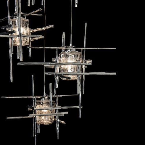 Hubbardton Forge Tura 5 Light Seeded Glass Pendant Model: 131126-SKT-STND-82-II0728