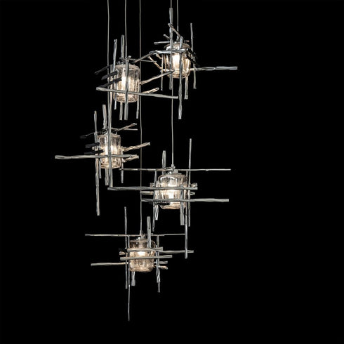 Hubbardton Forge Tura 5 Light Seeded Glass Pendant Model: 131126-SKT-STND-82-II0728