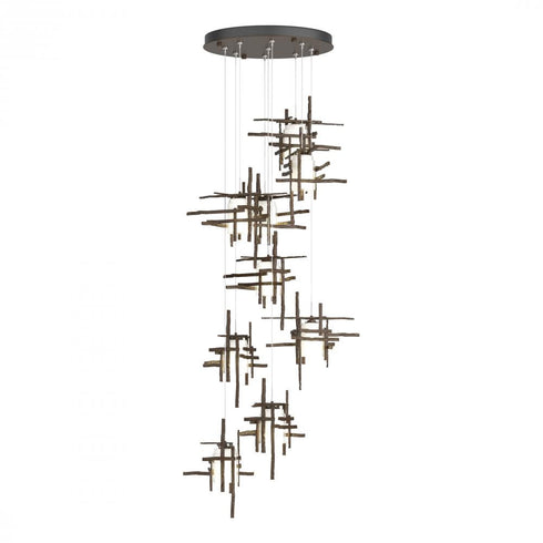 Hubbardton Forge Tura 9 Light Frosted Glass Round Pendant Model: 131109-SKT-STND-86-YC0305