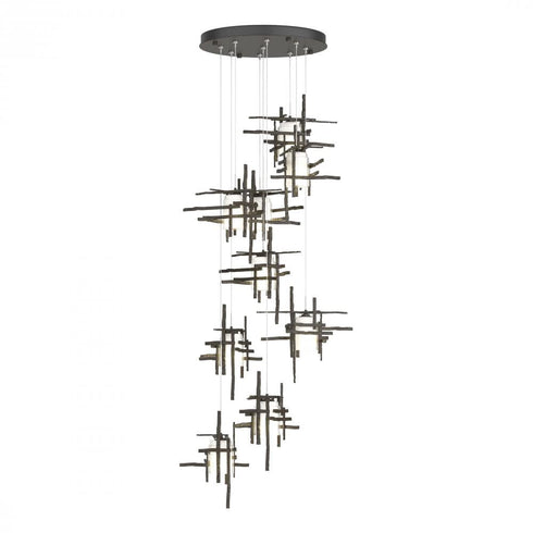 Hubbardton Forge Tura 9 Light Frosted Glass Round Pendant Model: 131109-SKT-STND-86-YC0305