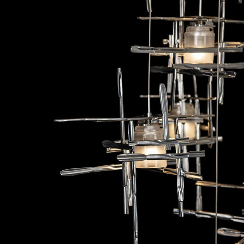 Hubbardton Forge Tura 9 Light Frosted Glass Round Pendant Model: 131109-SKT-STND-86-YC0305