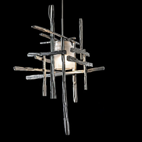Hubbardton Forge Tura Frosted Glass Low Voltage Mini Pendant in Bronze Finish Model: 161185-SKT-STND-05-YC0305