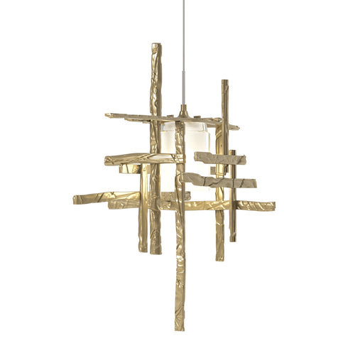 Hubbardton Forge Tura Frosted Glass Low Voltage Mini Pendant in Bronze Finish Model: 161185-SKT-STND-05-YC0305