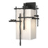 Hubbardton Forge Tura Large Outdoor Sconce in Coastal Oil Rubbed Bronze Finish Model: 302583-SKT-14-GG0707