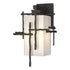 Hubbardton Forge Tura Medium Outdoor Sconce in Coastal Oil Rubbed Bronze Finish Model: 302581-SKT-14-GG0093