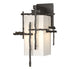 Hubbardton Forge Tura Medium Outdoor Sconce in Coastal Oil Rubbed Bronze Finish Model: 302581-SKT-14-GG0093