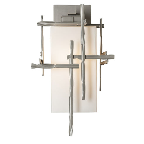Hubbardton Forge Tura Medium Outdoor Sconce in Coastal Oil Rubbed Bronze Finish Model: 302581-SKT-14-GG0093