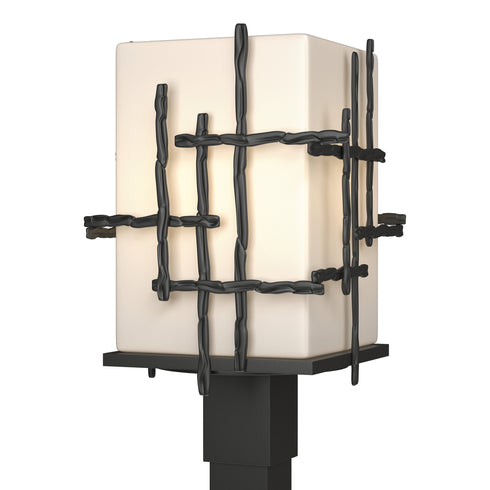 Hubbardton Forge Tura Outdoor Post Light in Coastal Oil Rubbed Bronze Finish Model: 342023-SKT-14-GG0084