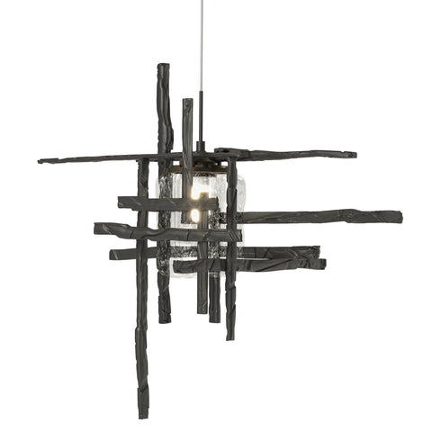 Hubbardton Forge Tura Seeded Glass Low Voltage Mini Pendant in Bronze Finish Model: 161184-SKT-STND-05-II0728