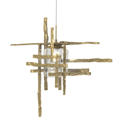 Hubbardton Forge Tura Seeded Glass Low Voltage Mini Pendant in Bronze Finish Model: 161184-SKT-STND-05-II0728