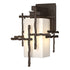 Hubbardton Forge Tura Small Outdoor Sconce in Coastal Oil Rubbed Bronze Finish Model: 302580-SKT-14-GG0111
