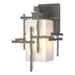 Hubbardton Forge Tura Small Outdoor Sconce in Coastal Oil Rubbed Bronze Finish Model: 302580-SKT-14-GG0111
