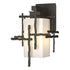 Hubbardton Forge Tura Small Outdoor Sconce in Coastal Oil Rubbed Bronze Finish Model: 302580-SKT-14-GG0111