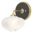 Hubbardton Forge Ume 1 Light Curved Arm Bath Sconce in Black Finish Model: 201340-SKT-10-10-FD0710