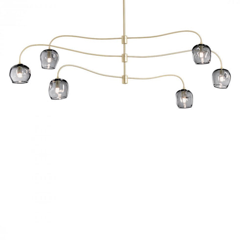 Hubbardton Forge Ume 6 Light Large Pendant Model: 136357-SKT-MULT-84-FD0710