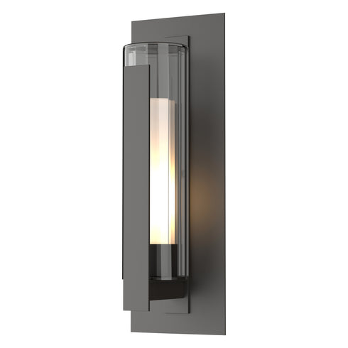 Hubbardton Forge Vertical Bar Fluted Glass Large Outdoor Sconce in Coastal Oil Rubbed Bronze Finish Model: 307283-SKT-14-ZU0662