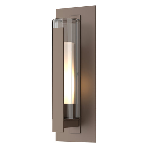 Hubbardton Forge Vertical Bar Fluted Glass Large Outdoor Sconce in Coastal Oil Rubbed Bronze Finish Model: 307283-SKT-14-ZU0662