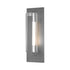 Hubbardton Forge Vertical Bar Fluted Glass Medium Outdoor Sconce in Coastal Natural Iron Finish Model: 307282-SKT-20-ZU0658