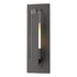 Hubbardton Forge Vertical Bar Fluted Glass Small Outdoor Sconce in Coastal Oil Rubbed Bronze Finish Model: 307281-SKT-14-ZU0660