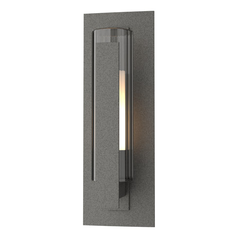 Hubbardton Forge Vertical Bar Fluted Glass Small Outdoor Sconce in Coastal Oil Rubbed Bronze Finish Model: 307281-SKT-14-ZU0660