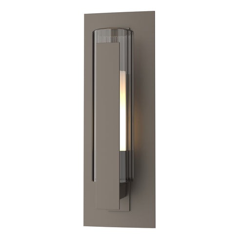 Hubbardton Forge Vertical Bar Fluted Glass Small Outdoor Sconce in Coastal Oil Rubbed Bronze Finish Model: 307281-SKT-14-ZU0660
