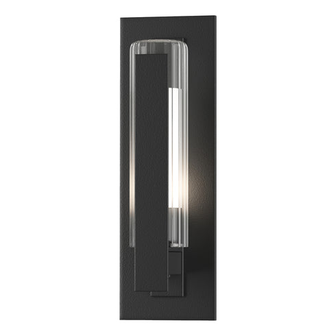 Hubbardton Forge Vertical Bar Fluted Glass Small Outdoor Sconce in Coastal Oil Rubbed Bronze Finish Model: 307281-SKT-14-ZU0660