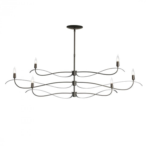 Hubbardton Forge Willow 6 Light Large Chandelier Model: 136352-SKT-MULT-86