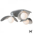 Hubbardton Forge Yoki 3 Light Semi Flush in Sterling Finish Model: 122110-SKT-85
