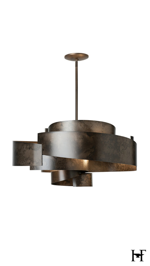 Hubbardton Forge Zen Pendant in Dark Smoke Finish Model: 132117-SKT-MULT-07