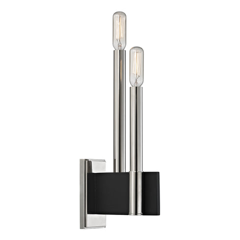 Hudson Valley Abrams Wall Sconce in Polished Nickel Finish Model: 8812-PN