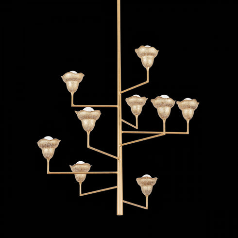 Hudson Valley Alora Chandelier in Vintage Gold Leaf Finish Model: 1289-VGL/GLI