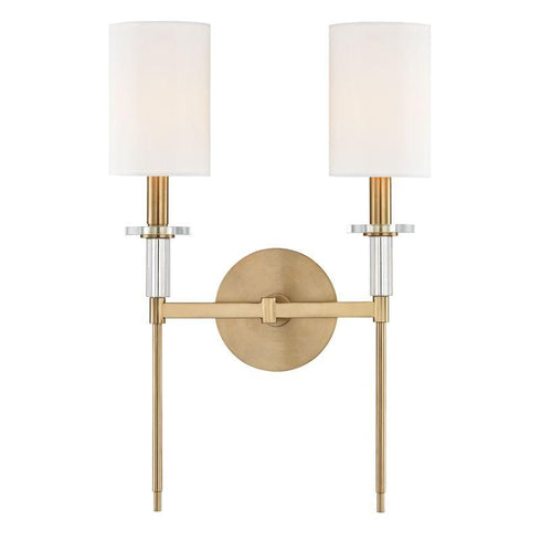 Hudson Valley Amherst 2 LIGHT WALL SCONCE in Aged Brass Finish Model: 8512-AGB