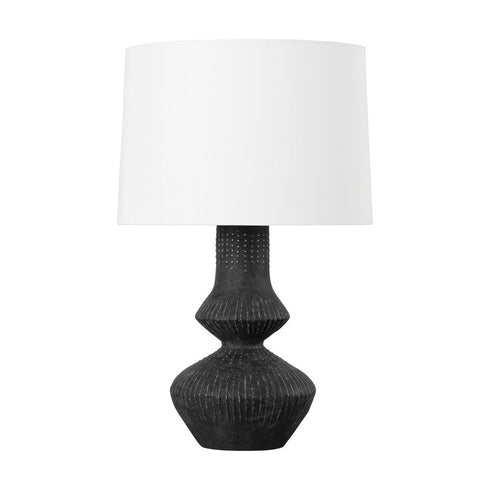 Hudson Valley Ancram Table Lamp in Vintage Gold Leaf/Ceramic Totem Black Finish Model: L7528-VGL/CTK