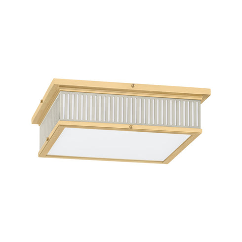 Hudson Valley Ashdown Flush Mount in Aged Brass Off White Finish Model: MDS1900-AGB/OW