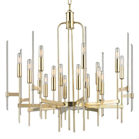 Hudson Valley Bari 16 LIGHT CHANDELIER in Aged Brass Finish Model: 9916-AGB