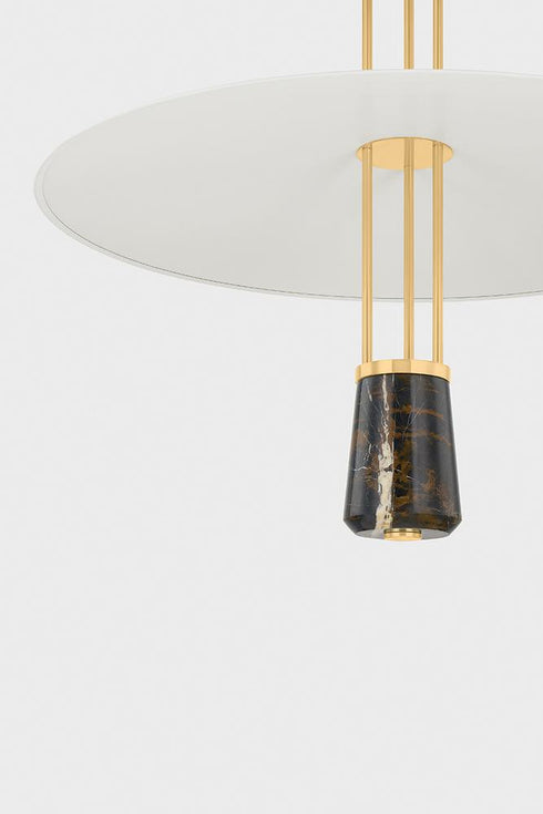 Hudson Valley Barnegat Pendant in Aged Brass Finish Model: 8336-AGB/SWH