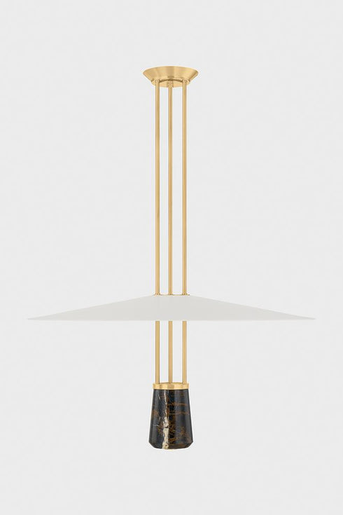 Hudson Valley Barnegat Pendant in Aged Brass Finish Model: 8336-AGB/SWH