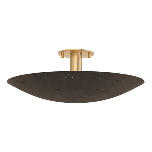 Hudson Valley BERN Flush Mount in Vintage Brass Bronze Finish Model: 8718-VB/BRZ