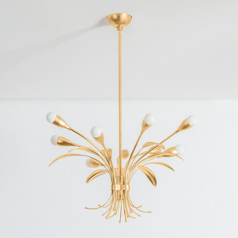 Hudson Valley Bilston Chandelier in Vintage Gold Leaf Finish Model: 1909-VGL