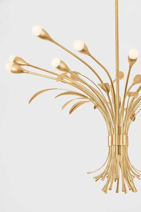 Hudson Valley Bilston Chandelier in Vintage Gold Leaf Finish Model: 1915-VGL