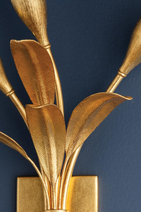 Hudson Valley Bilston Wall Sconce in Vintage Gold Leaf Finish Model: 1903-VGL