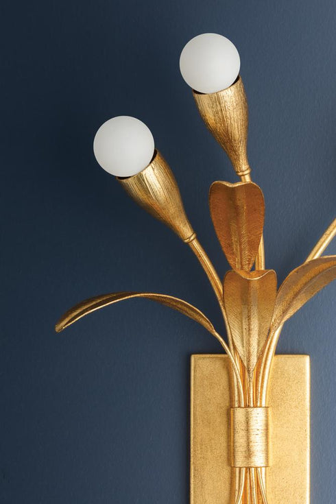 Hudson Valley Bilston Wall Sconce in Vintage Gold Leaf Finish Model: 1903-VGL