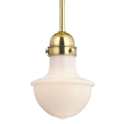 Hudson Valley_discontinued Branford 1 Light One Light in Aged Brass Down Pendant Model: MDS953-AGB