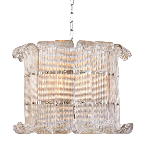Hudson Valley Brasher 8 LIGHT CHANDELIER in Polished Nickel Finish Model: 2908-PN