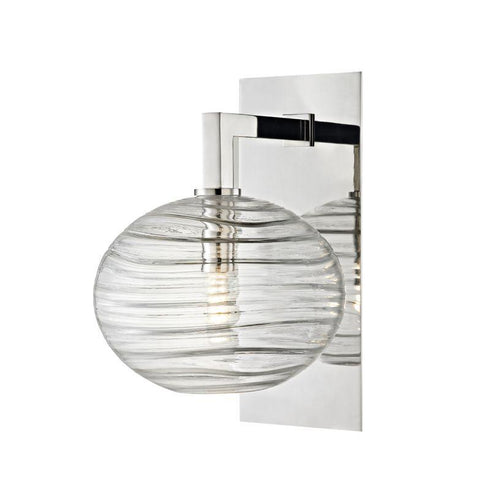 Hudson Valley Breton 1 LIGHT WALL SCONCE in Polished Nickel Finish Model: 2400-PN