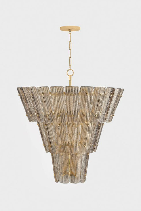 Hudson Valley Cassian Chandelier in Vintage Gold Leaf Finish Model: 7918-VGL